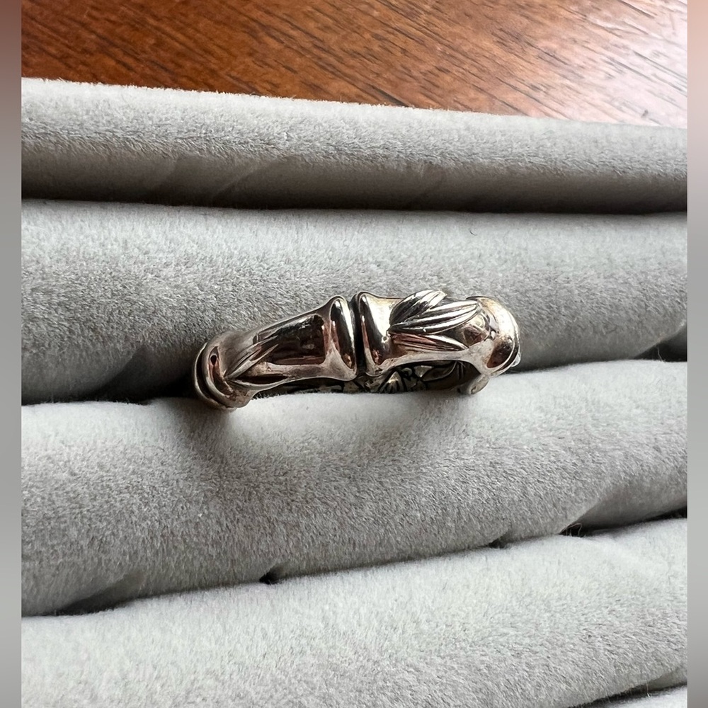 John Hardy Sterling Silver Sculpted Bamboo Leaf Ring